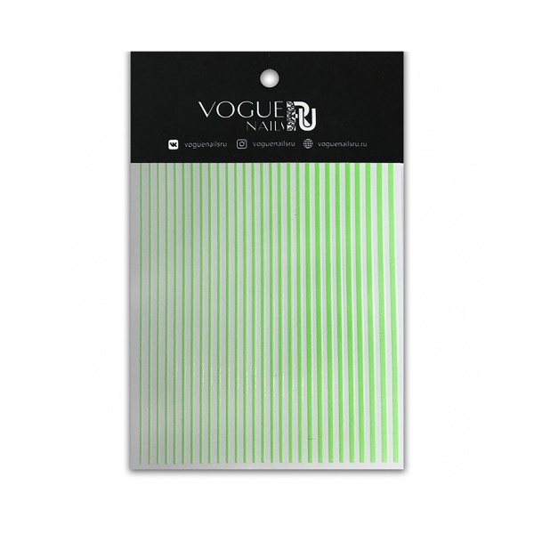 Vogue Nails Полоски самоклеящиеся силиконовые, SN011 зеленые купить