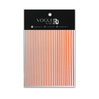 Vogue Nails Полоски самоклеящиеся силиконовые, SN012 оранжевые купить