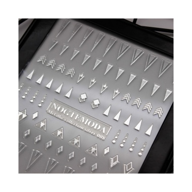 NogteModa Наклейки Metallic Collection, №008 серебро silver купить