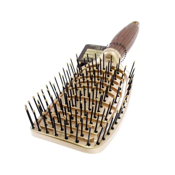 Olivia Garden Щетка для волос Expert Care Flex Nylon Bristles Gold & Brown, коричневый купить