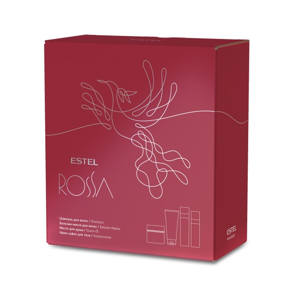 Estel Professional Набор парфюмерных компаньонов Rossa: шампунь 250 мл, бальзам-маска 200 мл, масло для душа 150 мл, крем-суфле для тела 200 мл купить