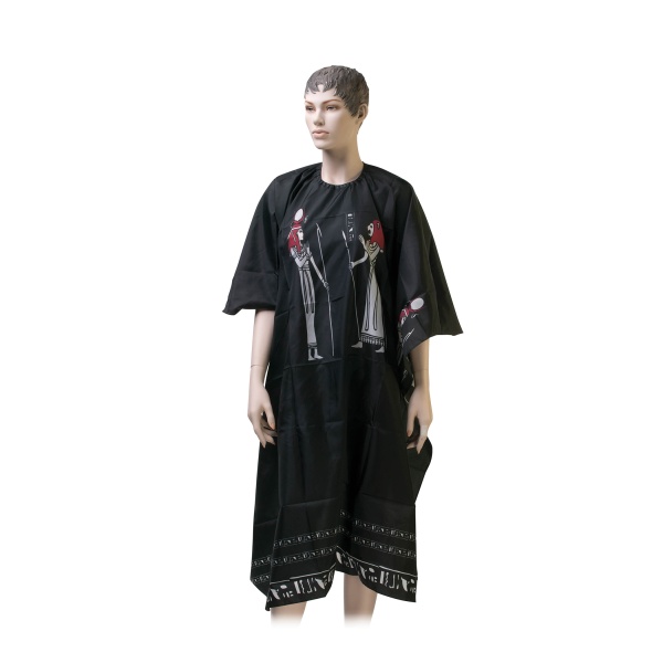 Dewal Pro Пеньюар для стрижки Египет нейлон, черный, на крючках, 124х146 см купить
