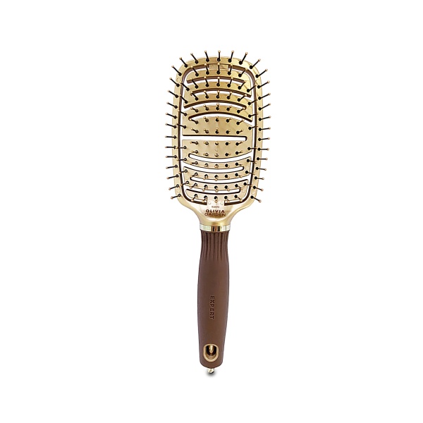 Olivia Garden Щетка для волос Expert Care Flex Nylon Bristles Gold & Brown, коричневый купить