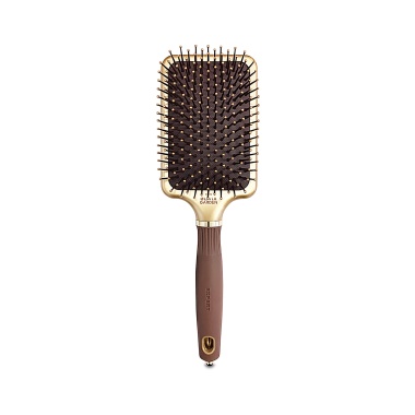 Olivia Garden Щетка для волос Expert Care Rectangular Nylon Bristles Gold & Brown, L купить