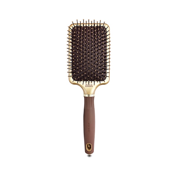Olivia Garden Щетка для волос Expert Care Rectangular Nylon Bristles Gold & Brown, L купить