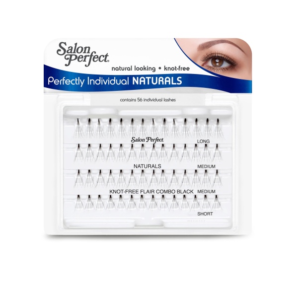 Salon Perfect Комбо-упаковка безузелковые пучковые ресницы Individual Lash Knot-Free, черные купить