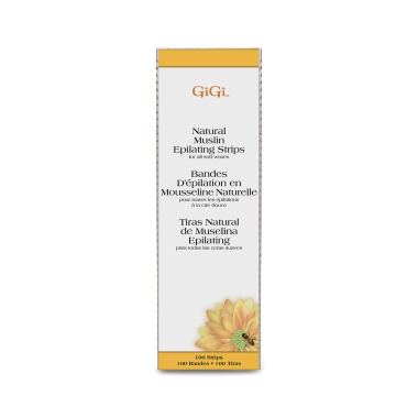 GiGi Натуральные миткалевые полоски для эпиляции Natural Muslin Strips, большие Large, 100шт купить