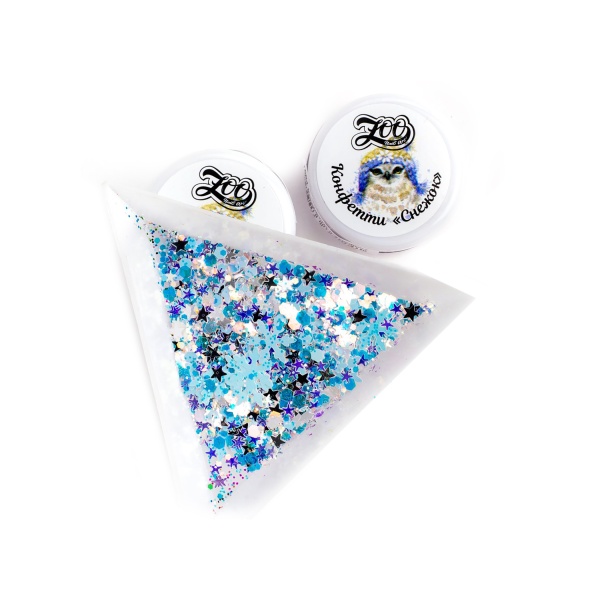 Zoo Nail Art Конфетти Снежок, №1563, 1 гр купить