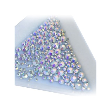 Zoo Nail Art Стразы стеклянные прозрачные AB голография микс размеров Mix, №1093, 200 шт купить
