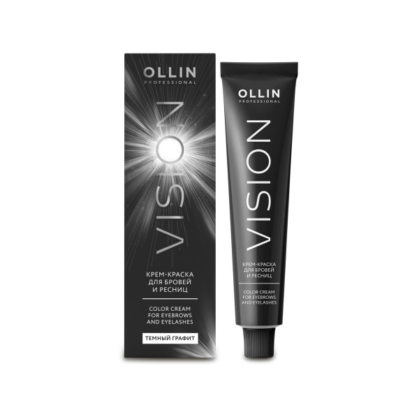 Ollin Professional Крем-краска для бровей и ресниц Vision, Темный графит, 20 мл купить