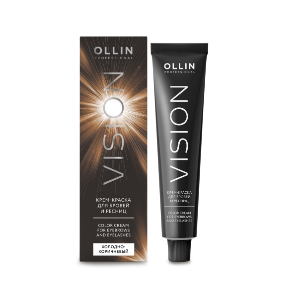 Ollin Professional Крем-краска для бровей и ресниц Vision, Холодно-коричневый, 20 мл купить