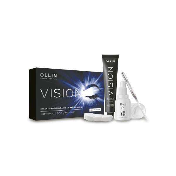 Ollin Professional Набор для окрашивания бровей и ресниц Vision, Иссиня-черный, 2 х 20 мл купить
