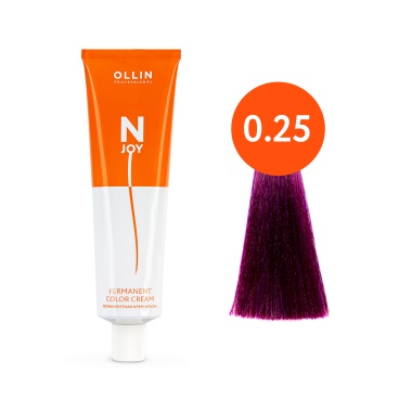 Ollin Professional Перманентная крем-краска для волос N-Joy, 0/25 фиолетово-махагоновый-розовый, 100 мл купить