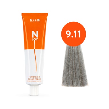 Ollin Professional Перманентная крем-краска для волос N-Joy, 9/11 блондин интенсивно-пепельный, 100 мл купить