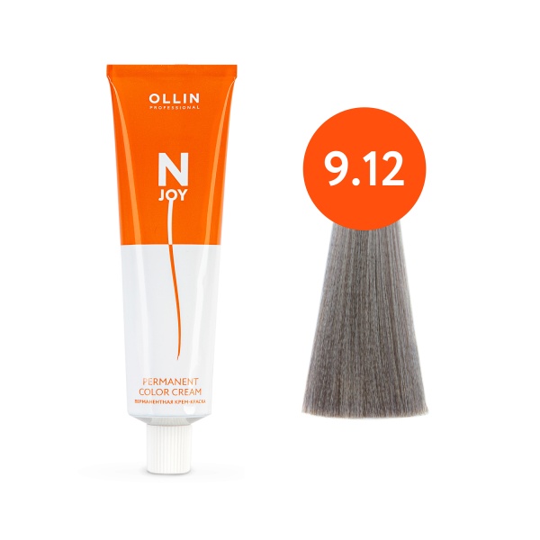 Ollin Professional Перманентная крем-краска для волос N-Joy, 9/12 блондин пепельно-фиолетовый, 100 мл купить