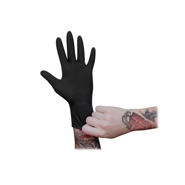Japure Перчатки латексные Black Skinny Gloves, черные, S, 100 шт купить