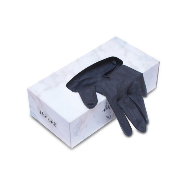 Japure Перчатки латексные Black Skinny Gloves, черные, S, 100 шт купить
