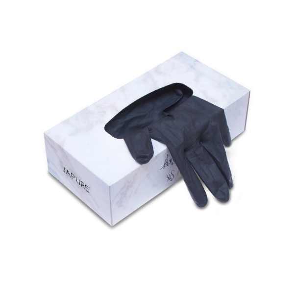 Japure Перчатки латексные Black Skinny Gloves, черные, XS, 100 шт купить