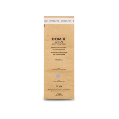 Domix Green Professional Крафт-пакеты для стерилизации и хранения инструментов, 100х250 мм, коричневые, 100 шт купить