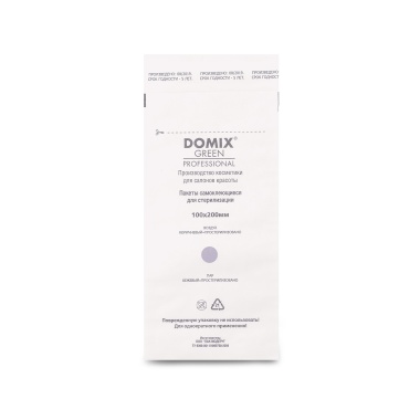 Domix Green Professional Крафт-пакеты для стерилизации и хранения инструментов, 100х200, 100 шт купить