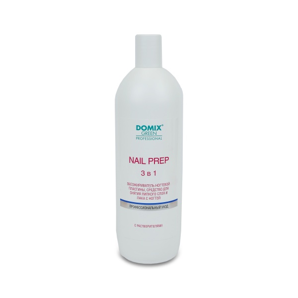 Domix Green Professional Обезжириватель ногтевой пластины, средство для снятия липкого слоя и лака для ногтей Nail prep 3 в 1, 1000 мл купить