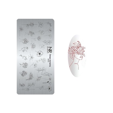 Nail Republic Пластина для стемпинга, №3005 Flowers in one line купить