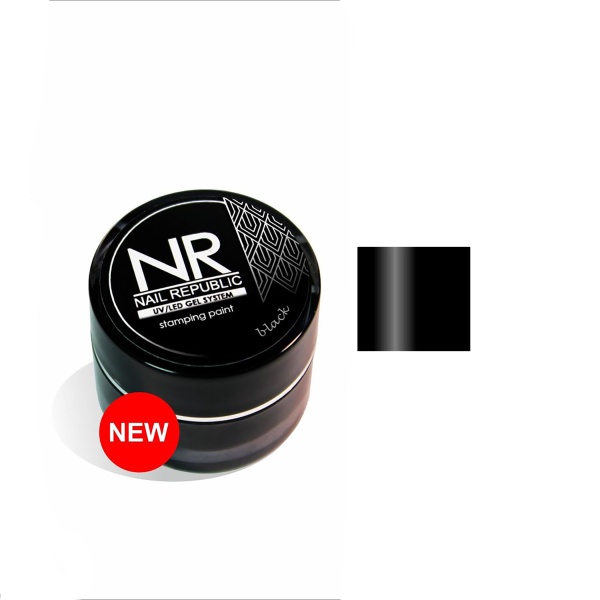 Nail Republic Краска для стемпинга, STEMP02 черная Black, 7 гр купить