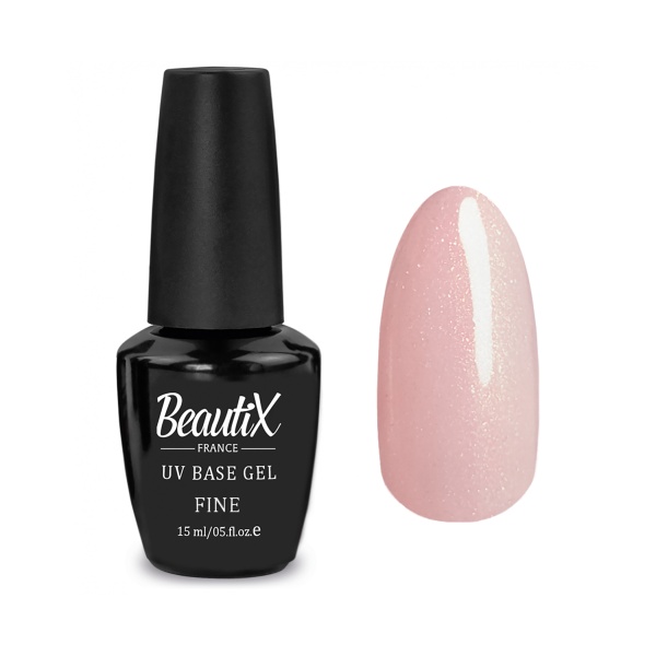 Beautix Камуфлирующая база с шиммером UV Base Gel, Fine, 15 мл купить с ...