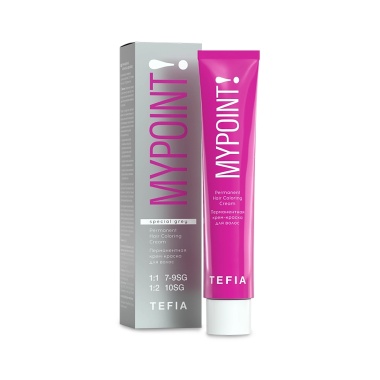 Tefia Перманентная крем-краска для седых волос Mypoint Special Gray, 8.80 светлый блондин коричневый, 60 мл купить