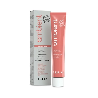 Tefia Перманентная крем-краска для седых волос Ambient Special Grey, 9.830 очень светлый блондин коричнево-золотистый, 60 мл купить