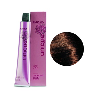 Subrina Professional Перманентная стойкая крем-краска для волос Colour Unique, 4/7 средне коричневый коричневый, 100 мл купить
