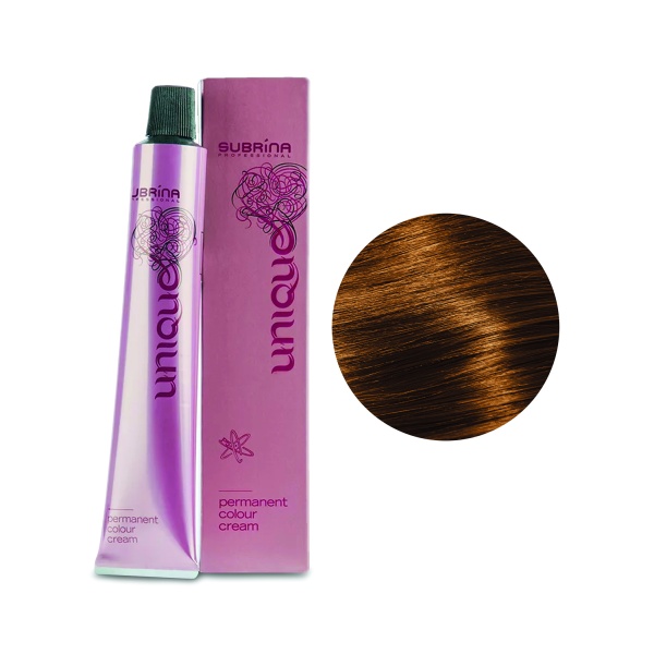 Subrina Professional Перманентная стойкая крем-краска для волос Colour Unique, 6/4 темный блондин золотистый, 100 мл купить