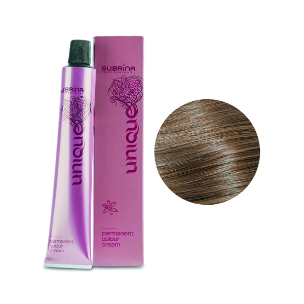 Subrina Professional Перманентная стойкая крем-краска для волос Colour Unique, 7/71 средний блондин коричневый пепельный, 100 мл купить