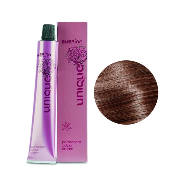 Subrina Professional Перманентная стойкая крем-краска для волос Colour Unique, 7/77 средний блондин интенсивно-коричневый, 100 мл купить
