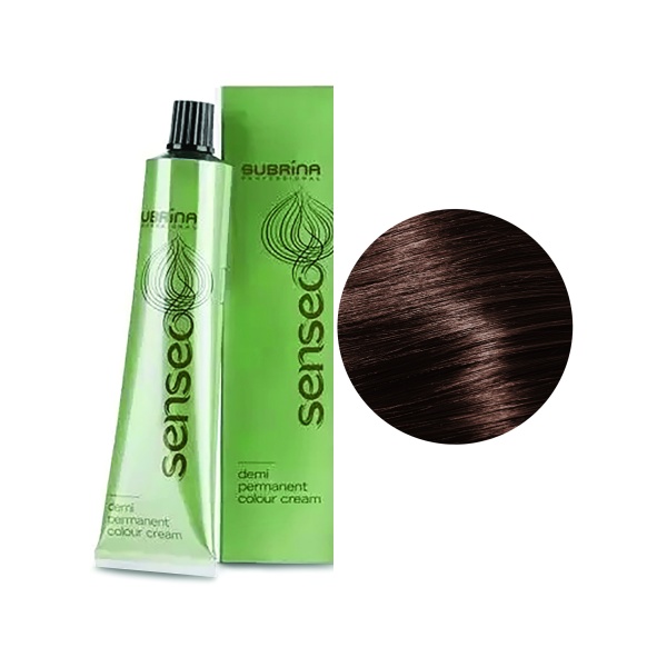 Subrina Professional Деми-перманентная интенсивная краска для волос без аммиака Colour Senseo Demi-Permanent, 5/0 светло-коричневый, 60 мл купить