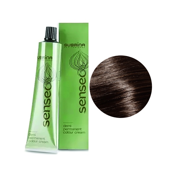 Subrina Professional Деми-перманентная интенсивная краска для волос без аммиака Colour Senseo Demi-Permanent, 5/77 светло коричневый интенсивно-коричневый, 60 мл купить