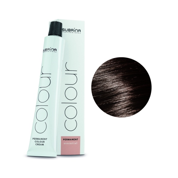 Subrina Professional Перманентная крем-краска для волос Permanent Colour, 4/0 средне-коричневый, 100 мл купить
