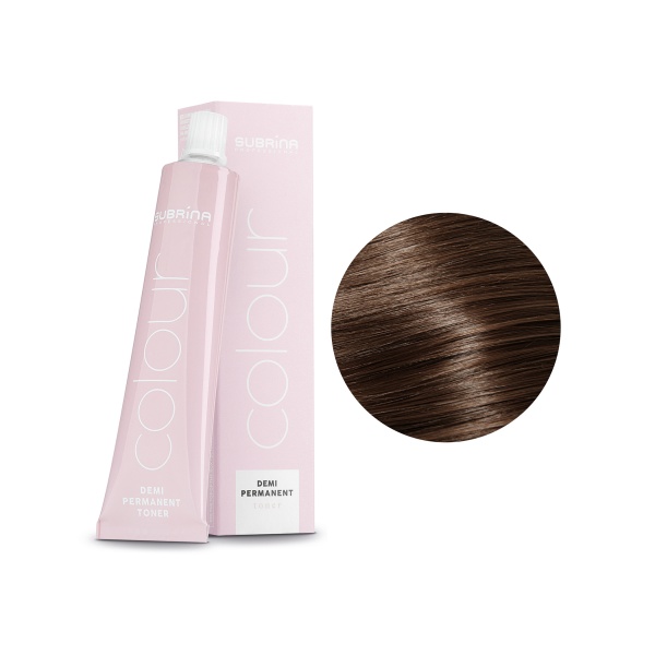 Subrina Professional Деми-перманентная интенсивная краска для волос без аммиака Demi-Permanent, 5/0 светло-коричневый, 60 мл купить