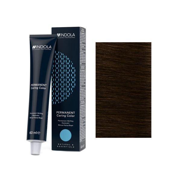 Indola Стойкая крем-краска для волос Permanent Caring Color, 3.8 темный коричневый шоколадный, 60 мл купить