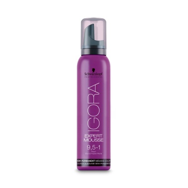 Schwarzkopf Professional Мусс для волос Igora Expert Mousse, 9,5-1 Светлый блондин пастельный сандрэ, 100 мл купить