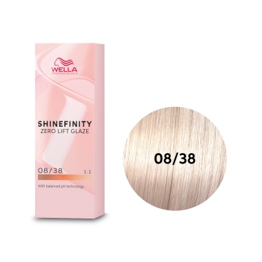 Wella Professionals Гель-крем краска для тонирования и блеска без осветления Shinefinity, 08/38 Медовое Латте, 60 мл купить