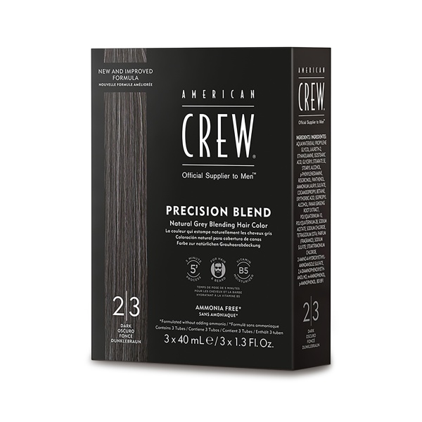 American Crew Камуфляж для седых волос Precision Blend, Темный натуральный 2/3, 3 x 40 мл купить