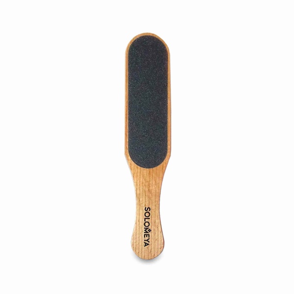 Solomeya Широкая профессиональная деревянная педикюрная пилка Professional Wooden Wide Foot File, черная Black, 100/220 грит купить
