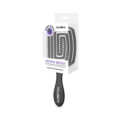 Solomeya Расческа для сухих и влажных волос Wet Detangler Brush Paddle Grape, аромат винограда MZ006 купить