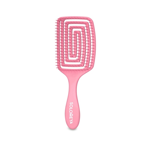 Solomeya Расческа для сухих и влажных волос Wet Detangler Brush Paddle Strawberry, аромат клубники MZ купить