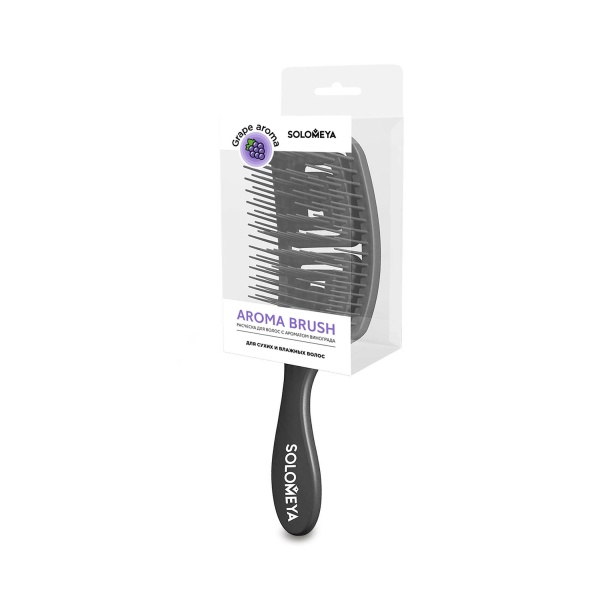 Solomeya Расческа для сухих и влажных волос Wet Detangler Brush Rectangular Grape, аромат винограда MZ005 купить