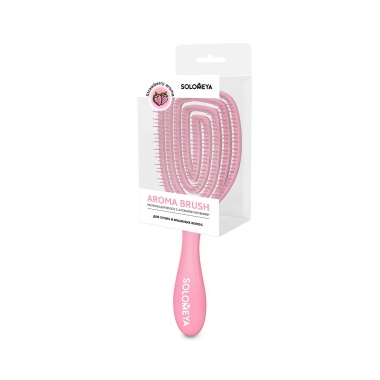 Solomeya Расческа для сухих и влажных волос Wet Detangler Brush Oval Strawberry, аромат клубники MZ0011 купить