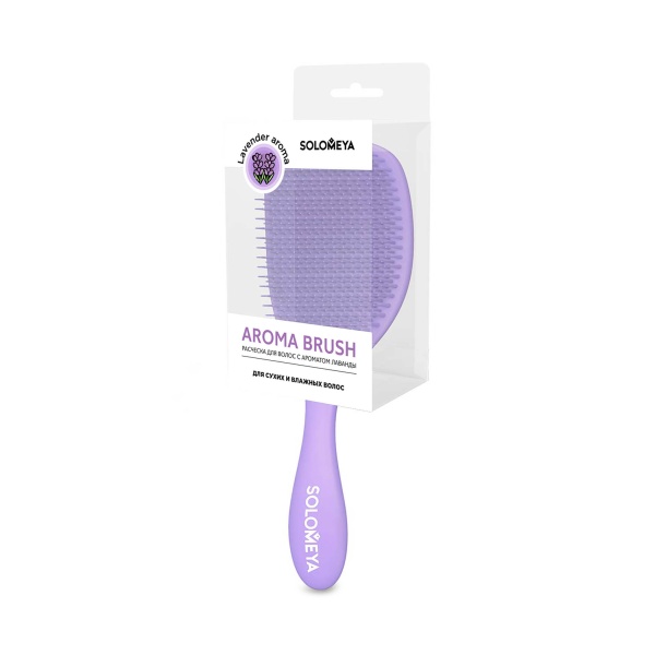 Solomeya Расческа для сухих и влажных волос Wet Detangler Brush Cushion Lavender, аромат лаванды MZ0015 купить