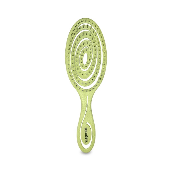 Solomeya Подвижная био-расческа для волос Detangling Bio Hair Brush Green, зеленая купить