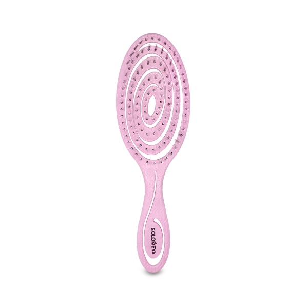 Solomeya Подвижная био-расческа для волос Detangling Bio Hair Brush Light pink, светло-розовая купить